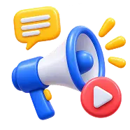 Illustration of a megaphone announcing a new campaign