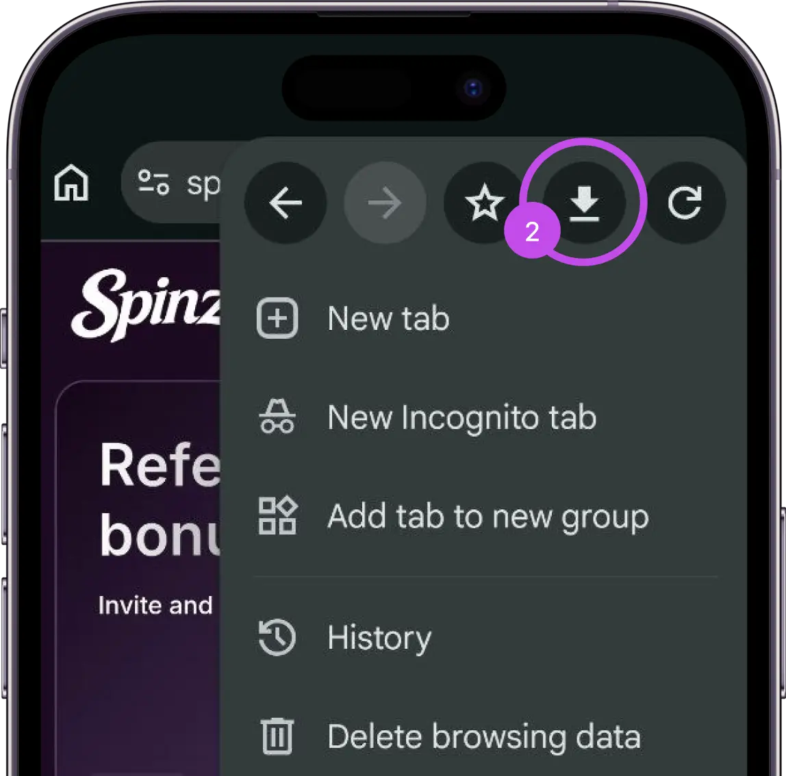 Tap to download button