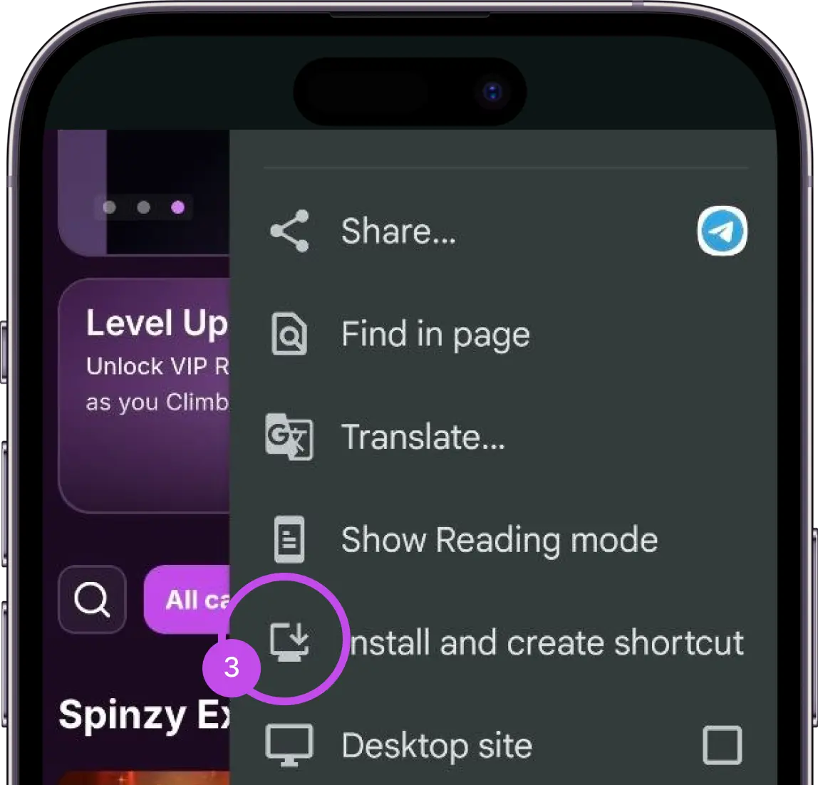 Or tap to install and create shortcut button